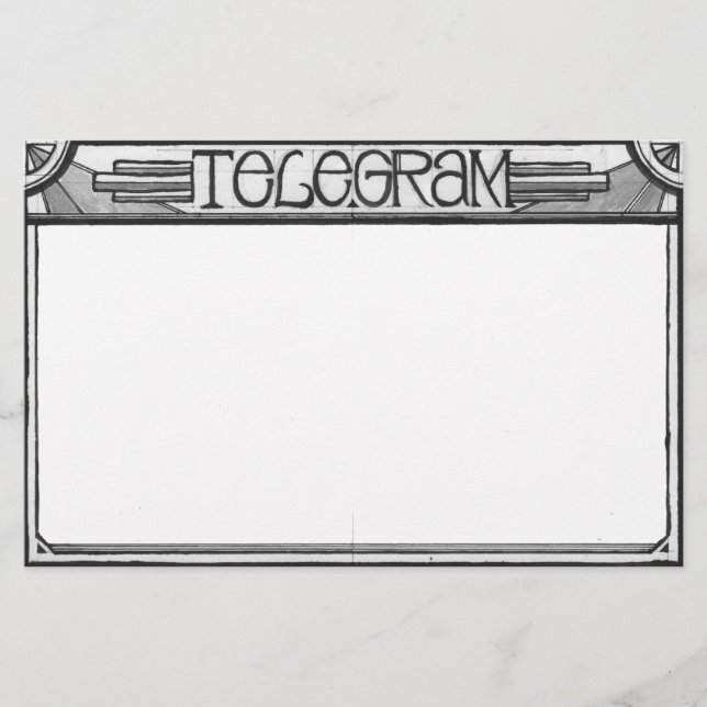 Kunst-Deko Steampunk Telegramm-Briefpapier Briefpapier (Vorderseite)
