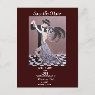 Kunst-Deko-Tänzer Save the Date Postkarte