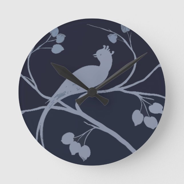 Kunst-Deko-Taube Runde Wanduhr (Vorderseite)