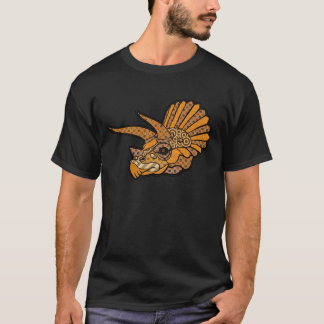 Kunst-Deko Triceratops-Orange T-Shirt