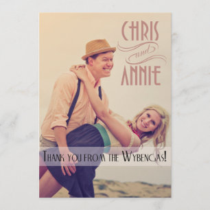 Kunst-Deko-Vintager Strand danken Ihnen Foto Dankeskarte