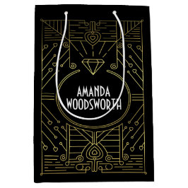 Kunst-Deko-Vintages Schwarzes und Mittlere Geschenktüte