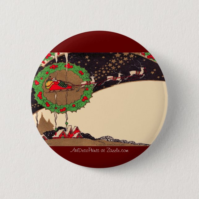 Kunst-Deko-Weihnachtssankt-Knopf Button (Vorderseite)