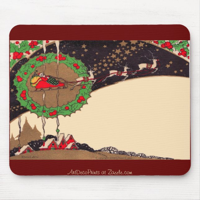 Kunst-Deko-Weihnachtssankt-Mausunterlage Mousepad (Vorne)