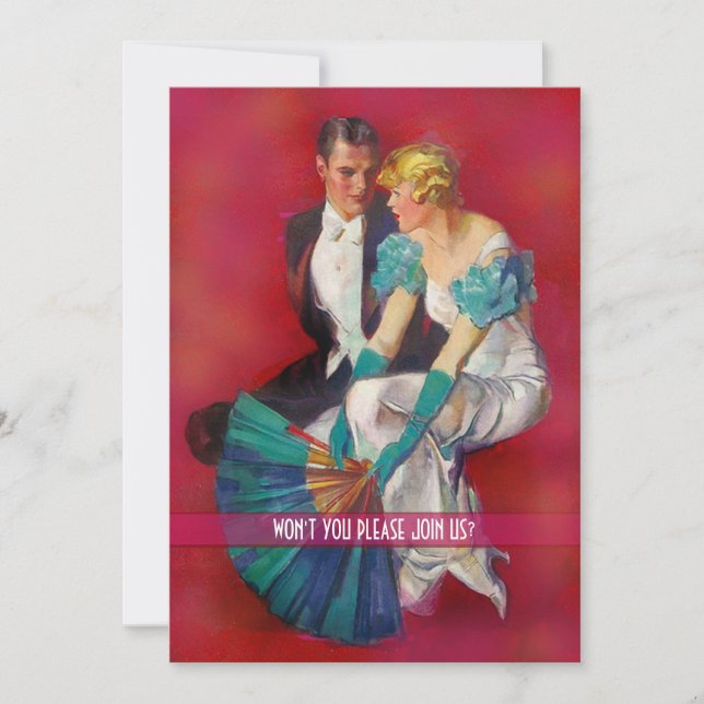 Kunst-Deko-weißes Krawatten-und Einladung (Vorderseite)