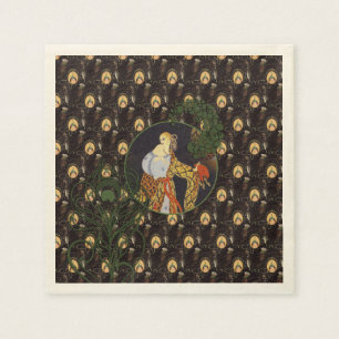 Kunst-Dekodamen Cocktail-Papierservietten Serviette