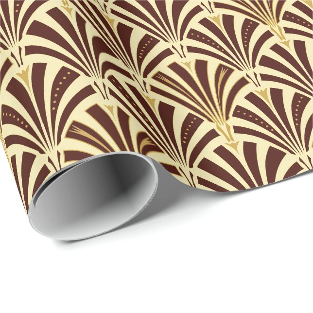 Kunst-Dekofanmuster - Schokolade auf Creme Geschenkpapier (Rolleneckpunkt)
