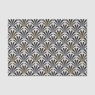 Kunst-Dekofanmuster - Schwarzweiss Seidenpapier