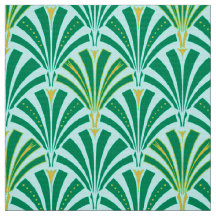 Kunst-Dekofanmuster - Türkis auf Aqua