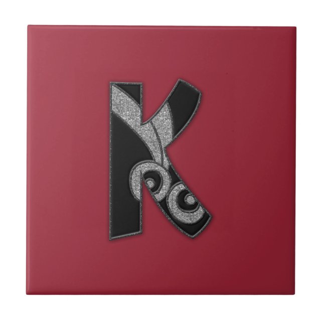 Kunst-Dekomonogramm - K Fliese (Vorderseite)