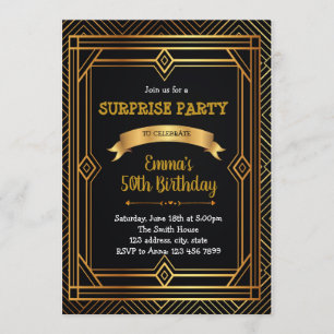 Kunst-Dekor-Gatsby-Roaring-Twenties-Einladung Einladung