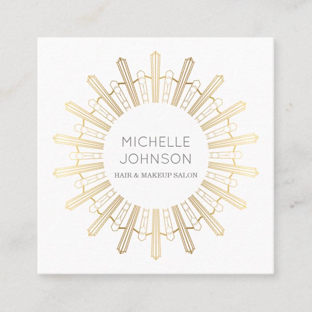 Kunst-Dekosonne-Geschäftskarte Quadratische Visitenkarte (Vorderseite)