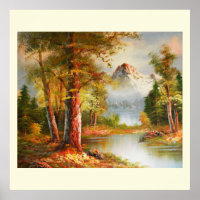 Kunst der Berg- und Flusslandschaft