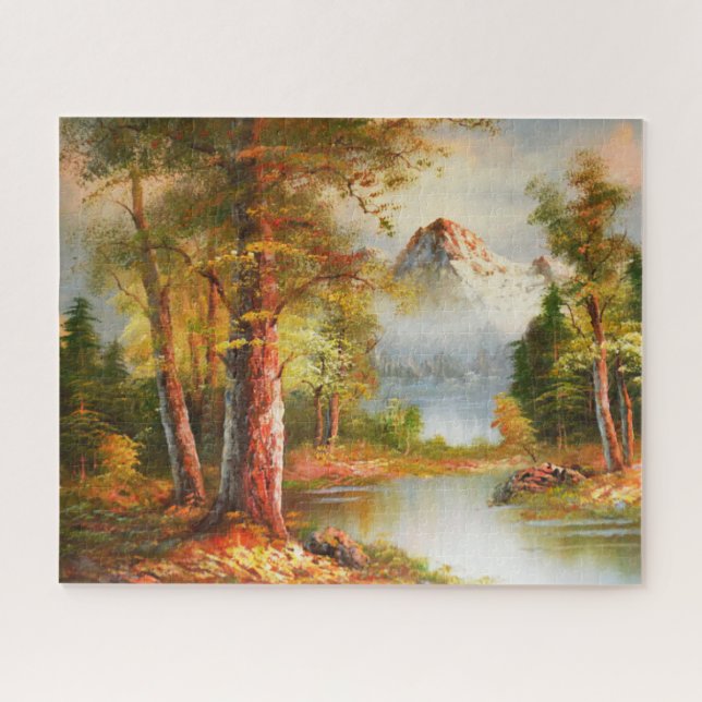Kunst der Berg- und Flusslandschaft Puzzle (Horizontal)
