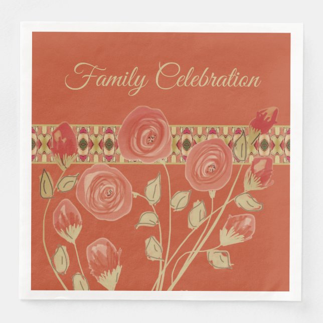 Kunst der digitalen Rose Serviette (Vorderseite)