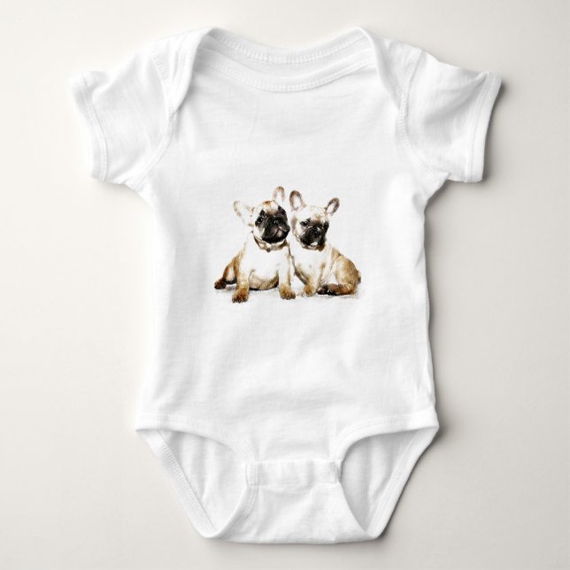 Kunst der französischen Bulldogge Baby Strampler (Vorderseite)
