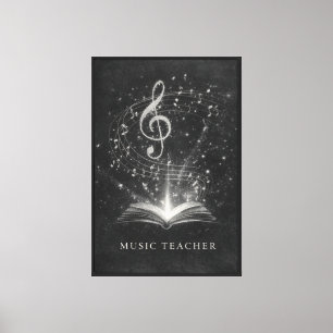 Kunst der Konstellation aus Kreidestaub eines Musi Leinwanddruck