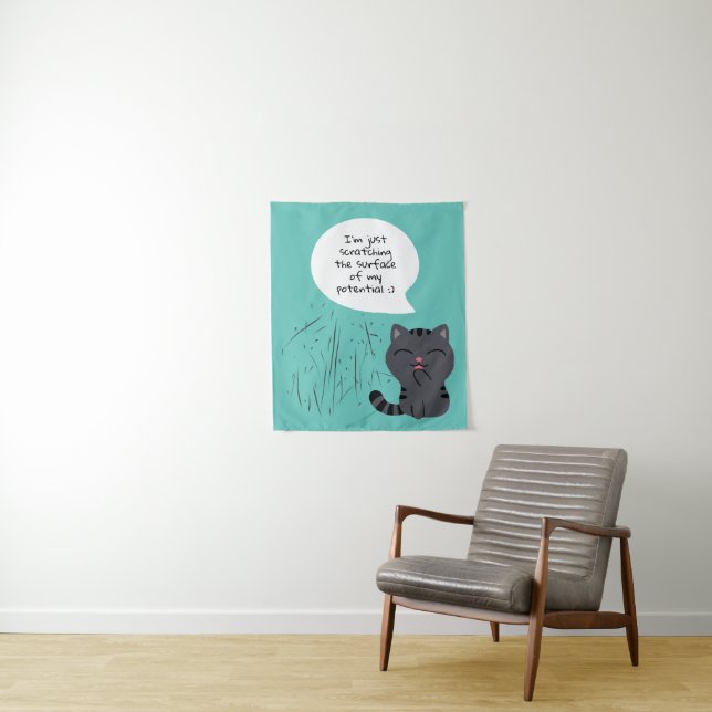 Kunst der Kratching Illustration Wandteppich (Beispiel)