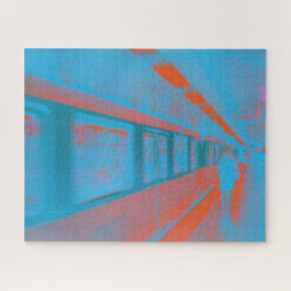 Kunst der Pariser Frau in blauen Orangen Puzzle