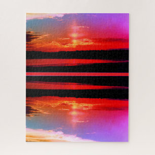 Kunst der Sonnenuntergangsreflexion Puzzle
