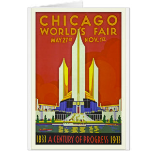 Kunst der Vintage-Reiseposter der Chicago Worlds F