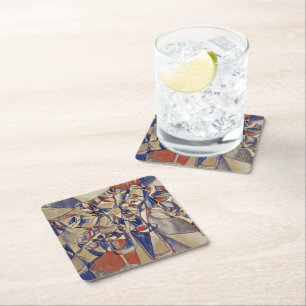 Kunst der Wein- und Weinflaschen Rechteckiger Pappuntersetzer