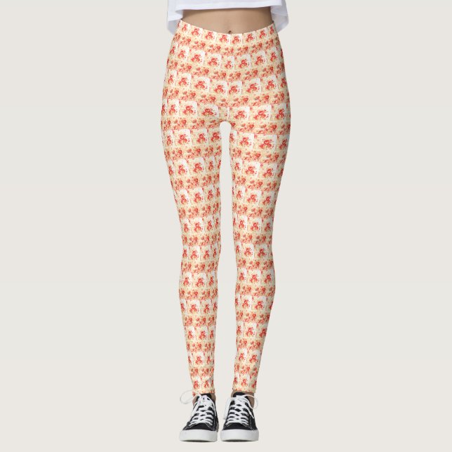 Kunst der weißen Blume Leggings (Vorderseite)