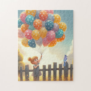 Kunst der Whimsistischen/niedlichen Ballonmädchen Puzzle