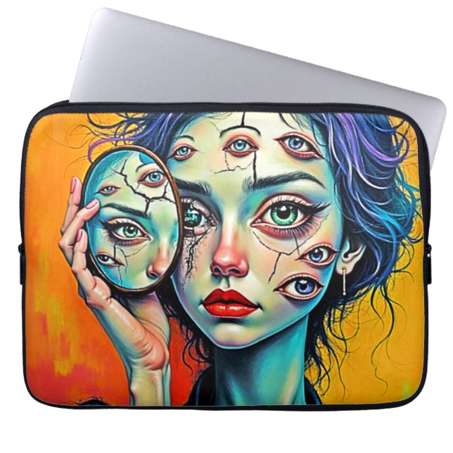 Kunst der zerschmetterten Selbstreflexion Laptopschutzhülle (Vorderseite)