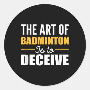 Kunst des Badminton Badminton-Spieler Runder Aufkleber