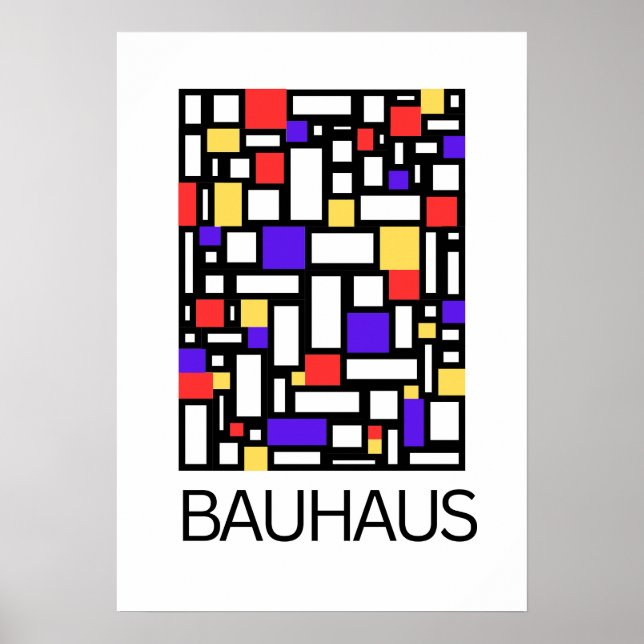 Kunst des Bauhaus Minimalist Modern Design Poster (Vorne)