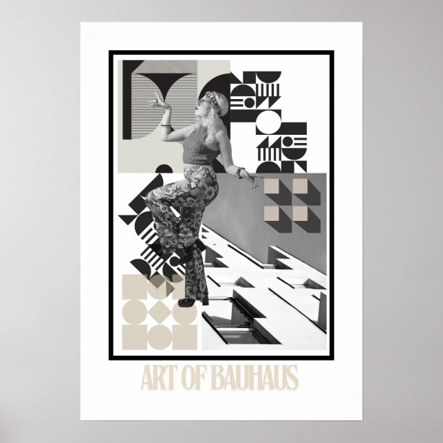 Kunst des Bauhaus Minimalist Modern Design Poster (Vorne)