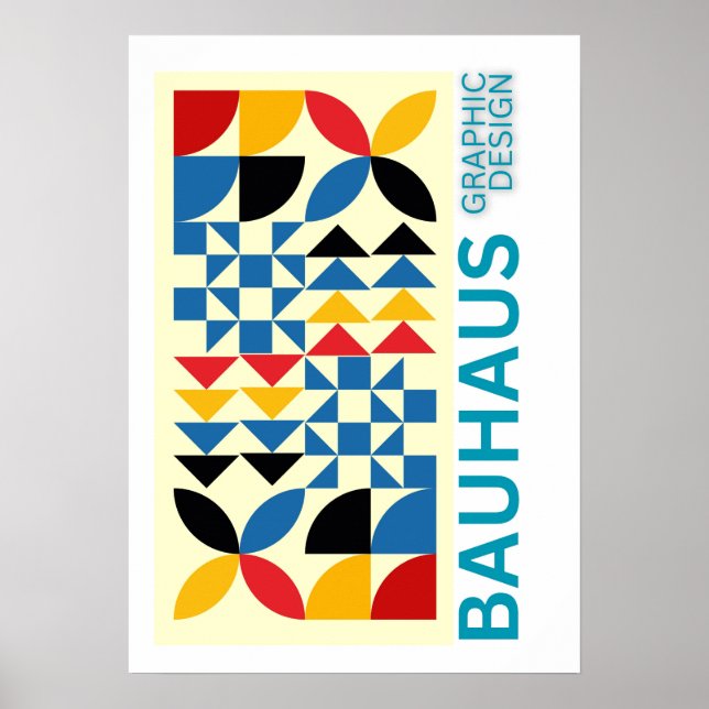 Kunst des Bauhaus Minimalist Modern Design Poster (Vorne)