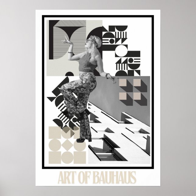 Kunst des Bauhaus Minimalist Modern Design Poster (Vorne)