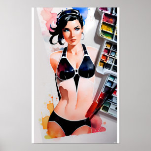 Kunst des Bikini-Sommers Poster