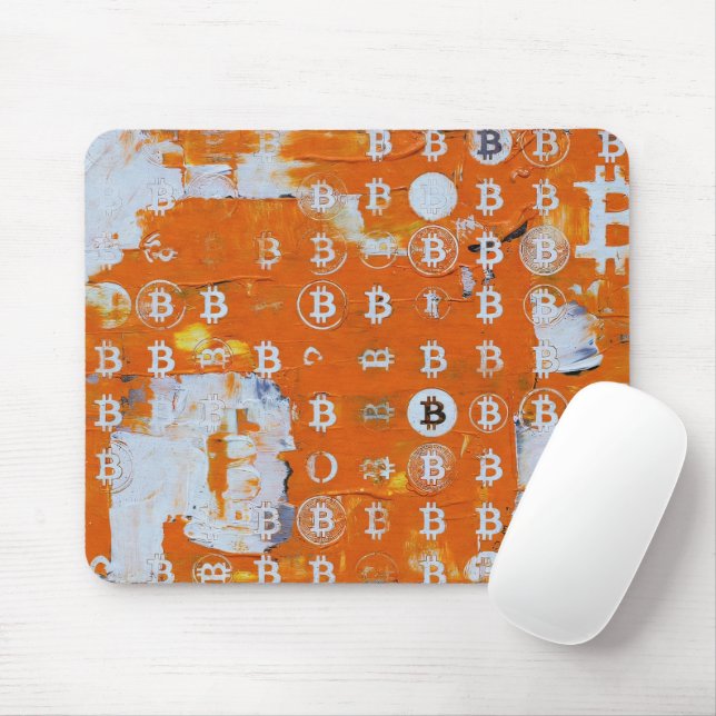 Kunst des Bitcoin (#3) Ölgemälde Mousepad (Mit Mouse)