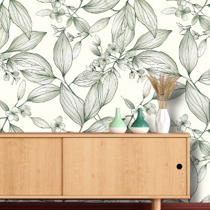 Kunst des botanischen Blätter Tapete