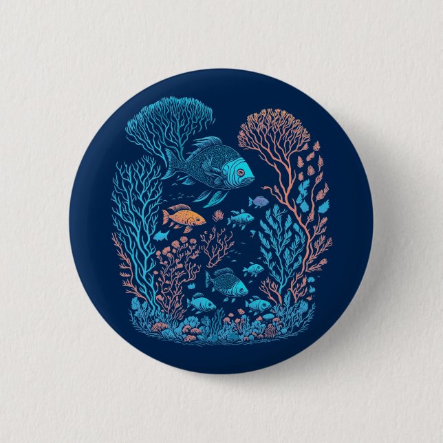 Kunst des Korallenriffs Button (Vorderseite)