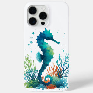 Kunst des nautischen Seepferds/des Strandes/der Kü Case-Mate iPhone Hülle
