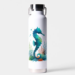 Kunst des nautischen Seepferds/des Strandes/der Kü Trinkflasche