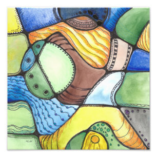 Kunst des Neurografischen Quadrats Fotodruck