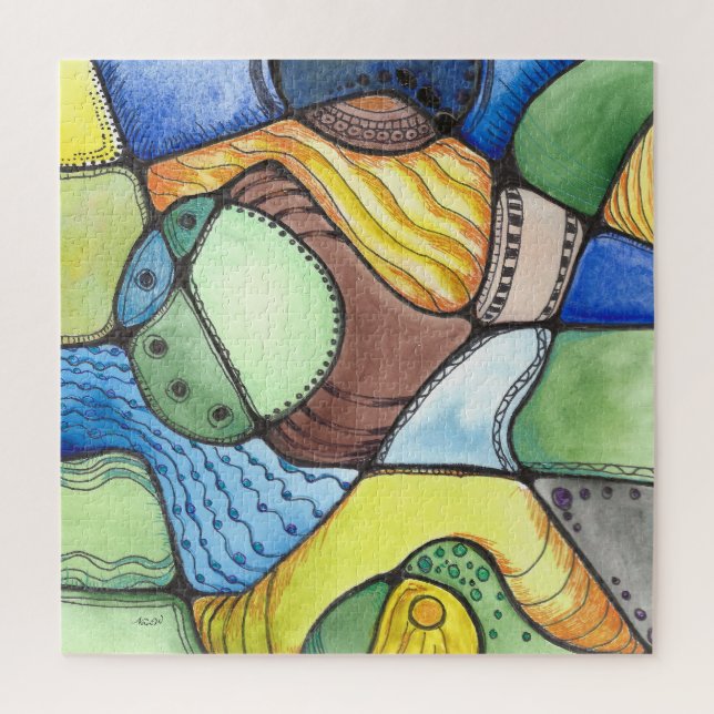 Kunst des Neurografischen Quadrats Puzzle (Vertikal)