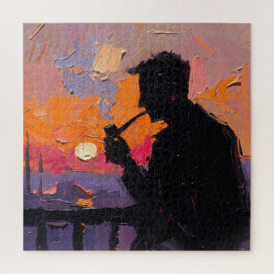 Kunst des Pfeiferauchen (Balkon #1) Ölgemälde Puzzle