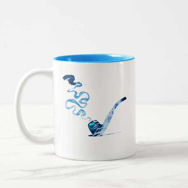 Kunst des Pfeiferauchens 2 Zweifarbige Tasse (Links)