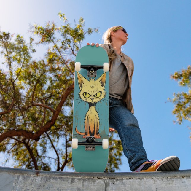 Kunst des struppigen Katers lustiges Skateboard De (Außenbereich 1)
