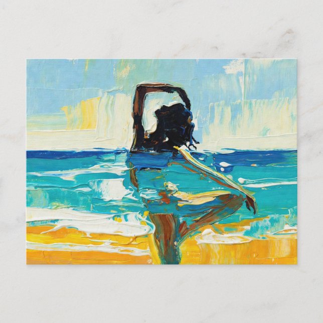 Kunst des Yoga (#2) Ölgemälde Postkarte (Vorderseite)