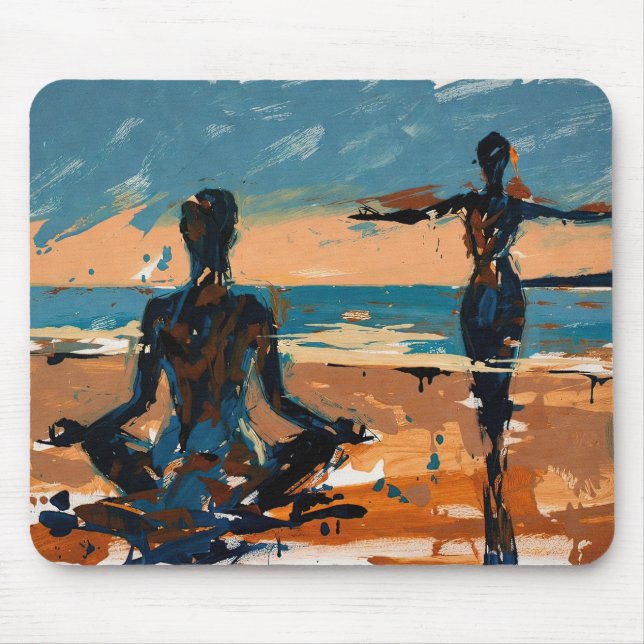 Kunst des Yoga (#3) Ölgemälde Mousepad (Vorne)