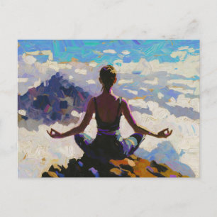 Kunst des Yoga: Ausgewogene Schönheit (Ölgemälde N Feiertagspostkarte