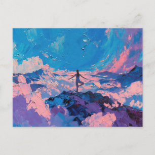Kunst des Yoga: Ausgewogene Schönheit (Ölgemälde N Postkarte