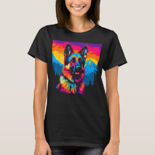 Kunst Deutsche Schäferhund Berg T-Shirt
